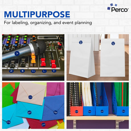 Perco 1 - Inch Round Circle Dot Sticker Labels – Easy Peel Perforation – Made in USA - Light Blue 3