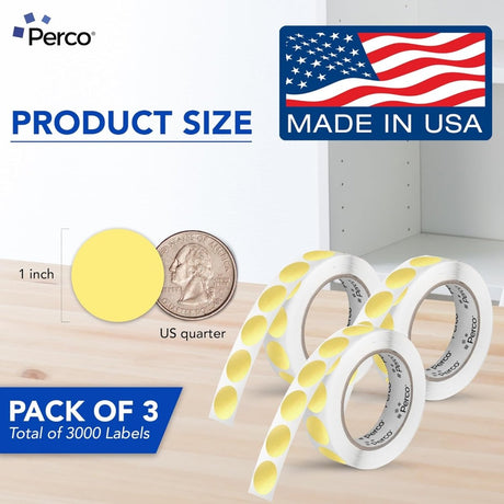 Perco 1 - Inch Round Circle Dot Sticker Labels – Easy Peel Perforation – Made in USA - Fluorescent Green 1