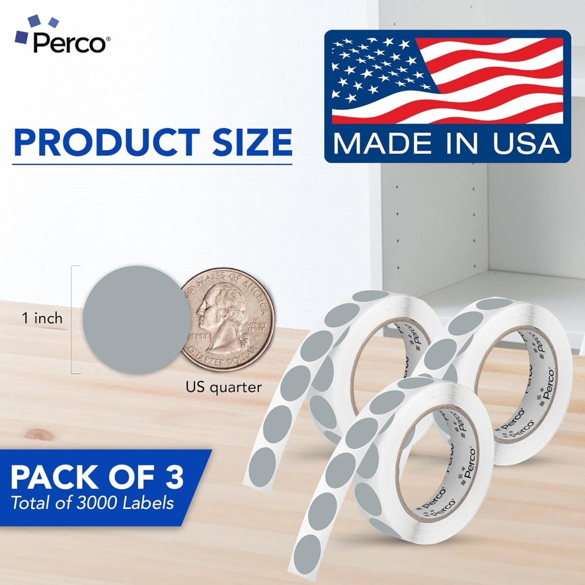 Perco 1 - Inch Round Circle Dot Sticker Labels – Easy Peel Perforation – Made in USA - Fluorescent Green 1