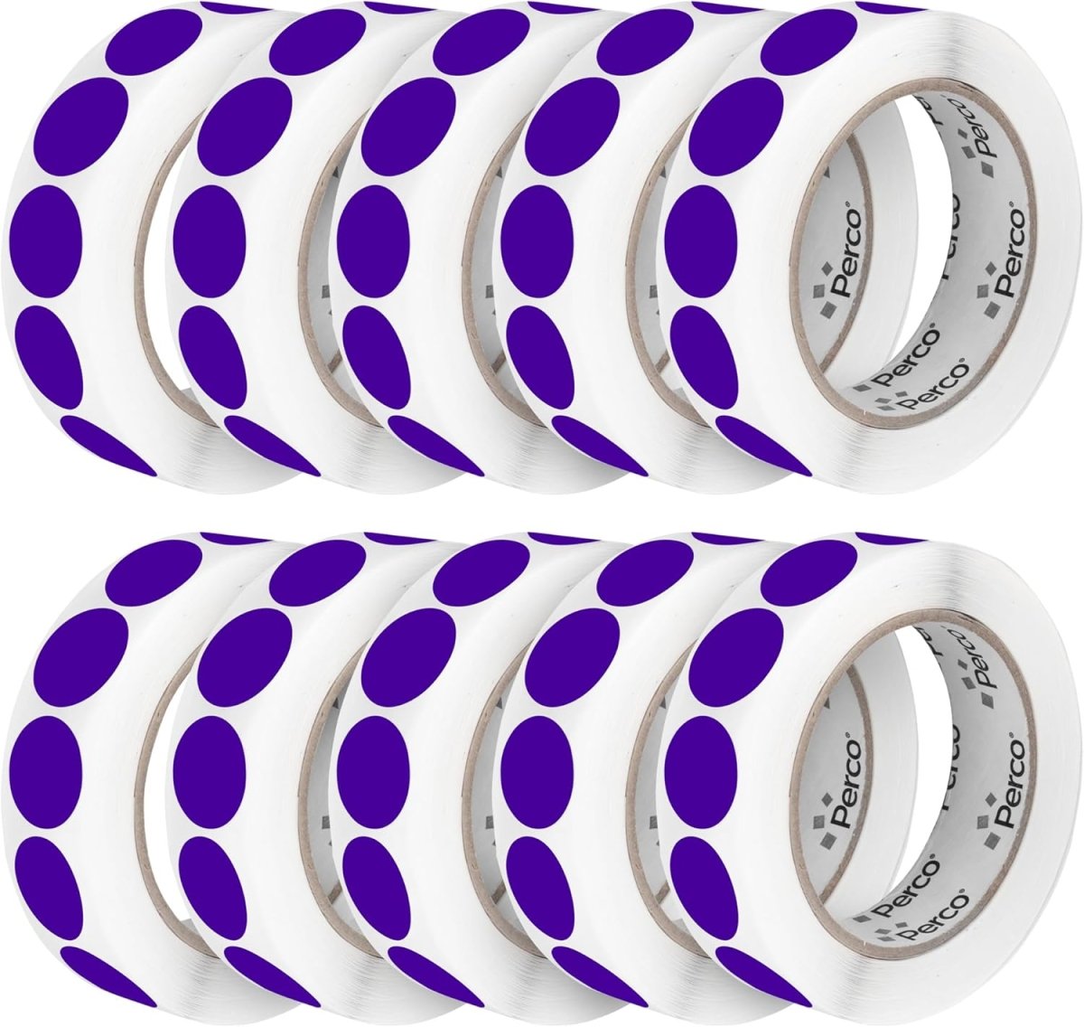 Perco 1 - Inch Round Circle Dot Sticker Labels – Easy Peel Perforation – Made in USA - Purple 10