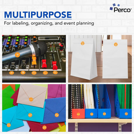 Perco 1 - Inch Round Circle Dot Sticker Labels – Easy Peel Perforation – Made in USA - Fluorescent Green 3