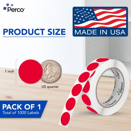 Perco 1 - Inch Round Circle Dot Sticker Labels – Easy Peel Perforation – Made in USA - Green 3