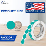 Perco 1 - Inch Round Circle Dot Sticker Labels – Easy Peel Perforation – Made in USA - Fluorescent Green 1
