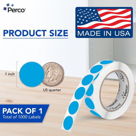 Perco 1 - Inch Round Circle Dot Sticker Labels – Easy Peel Perforation – Made in USA - Red 3