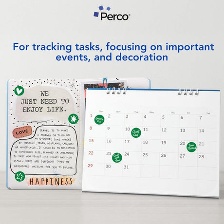 Perco 1 - Inch Round Circle Dot Sticker Labels – Easy Peel Perforation – Made in USA - Green 10