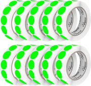 Perco 1 - Inch Round Circle Dot Sticker Labels – Easy Peel Perforation – Made in USA - Fluorescent Green 10