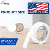 Perco 1 - Inch Round Circle Dot Sticker Labels – Easy Peel Perforation – Made in USA - Fluorescent Green 1