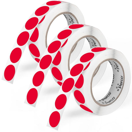 Perco 1 - Inch Round Circle Dot Sticker Labels – Easy Peel Perforation – Made in USA - Red 3