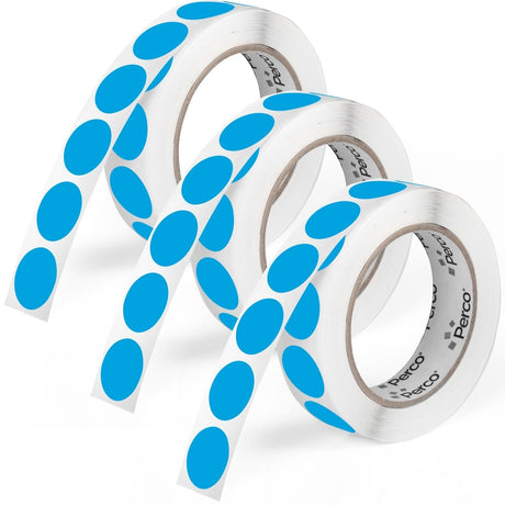 Perco 1 - Inch Round Circle Dot Sticker Labels – Easy Peel Perforation – Made in USA - Light Blue 3