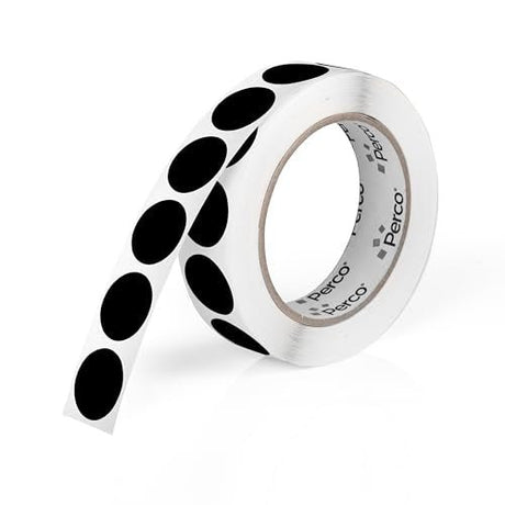Perco 1 - Inch Round Circle Dot Sticker Labels – Easy Peel Perforation – Made in USA - Black 1