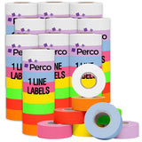 Perco 1 Line - Blank Price and Date Gun Labels for Perco Lite, X, Plus and Pro 1 Line Price and Date Guns - Compatible with compatible_with_product_page | Color: Multicolored | Quantity: Package of 10 Sleeves / 80 Rolls / 80000 Blank Pricing Labels | Adhesive: global.AdhesiveType | SKU: PL-LGM-10SLV-U | - shop_