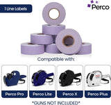 Perco 1 Line - Blank Price and Date Gun Labels for Perco Lite, X, Plus, and Pro 1 Line Price and Date Guns - Lavender Package of 10 Sleeves / 80 Rolls / 80000 Blank Pricing Labels