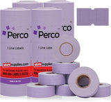 Perco 1 Line - Blank Price and Date Gun Labels for Perco Lite, X, Plus, and Pro 1 Line Price and Date Guns - Lavender Package of 4 Sleeves / 32 Rolls / 32000 Blank Pricing Labels