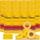 Perco 1 Line - Blank Price and Date Gun Labels for Perco Lite, X, Plus, and Pro 1 Line Price and Date Guns - Yellow Case of 30 Sleeves / 240 Rolls / 240000 Blank Pricing Labels