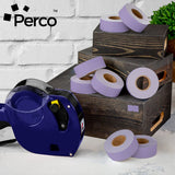 Perco 1 Line - Blank Price and Date labeler Labels for Perco Lite, X, Plus and Pro 1 Line Price and Date Labeler (Copy) - Lavender 10 Sleeves / 80 Rolls / 80000 Blank Pricing Labels