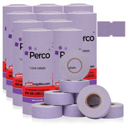 Perco 1 Line - Blank Price and Date labeler Labels for Perco Lite, X, Plus and Pro 1 Line Price and Date Labeler (Copy) - Lavender 10 Sleeves / 80 Rolls / 80000 Blank Pricing Labels
