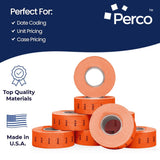 Perco 1 Line - Blank Price and Date labeler Labels for Perco Lite, X, Plus and Pro 1 Line Price and Date Labeler (Copy) - Fluorescent Red Sale 4 Sleeves / 32 Rolls / 32000 Blank Pricing Labels