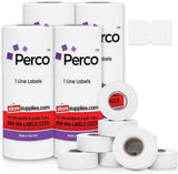 Perco 1 Line - Blank Price and Date labeler Labels for Perco Lite, X, Plus and Pro 1 Line Price and Date Labeler (Copy) - White 4 Sleeves / 32 Rolls / 32000 Blank Pricing Labels