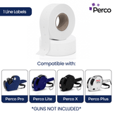 Perco 1 Line - Blank Price and Date labeler Labels for Perco Lite, X, Plus and Pro 1 Line Price and Date Labeler (Copy) - White 1 Sleeve / 8 Rolls / 8000 Blank Pricing Labels