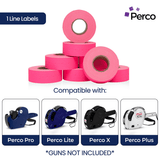 Perco 1 Line - Blank Price and Date labeler Labels for Perco Lite, X, Plus and Pro 1 Line Price and Date Labeler (Copy) - Fluorescent Pink 30 Sleeves / 240 Rolls / 240000 Blank Pricing Labels