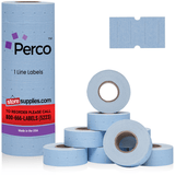 Perco 1 Line - Blank Price and Date labeler Labels for Perco Lite, X, Plus and Pro 1 Line Price and Date Labeler (Copy) - Blue 1 Sleeve / 8 Rolls / 8000 Blank Pricing Labels