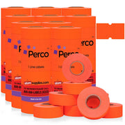 Perco 1 Line - Blank Price and Date labeler Labels for Perco Lite, X, Plus and Pro 1 Line Price and Date Labeler (Copy) - Fluorescent Red 10 Sleeves / 80 Rolls / 80000 Blank Pricing Labels