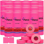 Perco 1 Line - Blank Price and Date labeler Labels for Perco Lite, X, Plus and Pro 1 Line Price and Date Labeler (Copy) - Fluorescent Pink 30 Sleeves / 240 Rolls / 240000 Blank Pricing Labels