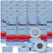 Perco 1 Line - Blank Price and Date labeler Labels for Perco Lite, X, Plus and Pro 1 Line Price and Date Labeler (Copy) - Blue 30 Sleeves / 240 Rolls / 240000 Blank Pricing Labels