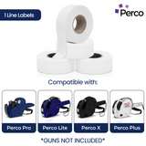 Perco 1 Line - Blank Price and Date labeler Labels for Perco Lite, X, Plus and Pro 1 Line Price and Date Labeler (Copy) - White 4 Sleeves / 32 Rolls / 32000 Blank Pricing Labels