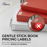 Perco 1 Line Book Adhesive Labels - 8 Rolls, 1 Sleeve, 8,000 Blank Labels for Perco 1 Line Guns - Designed for Safe Use on Books Without Damage or Ripping - Ideal for Libraries & Retail - Made in USA - Store Supplies