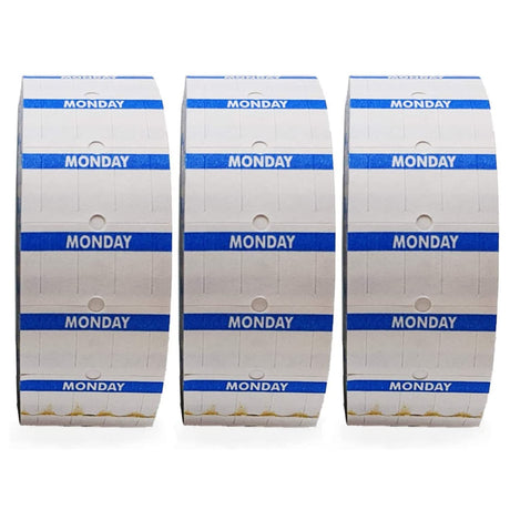 Perco 1 Line Day of The Week Labels - 3 Rolls, Blank Dating Labels for Perco 1 Line Price & Date Guns (Monday - 1 Line Labels) - Store Supplies