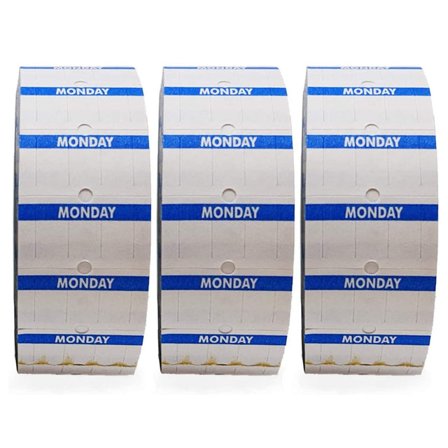 Perco 1 Line Day of The Week Labels - 3 Rolls, Blank Dating Labels for Perco 1 Line Price & Date Guns (Monday - 1 Line Labels) - Store Supplies