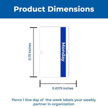 Perco 1 Line Day of The Week Labels - 3 Rolls, Blank Dating Labels for Perco 1 Line Price & Date Guns (Monday - 1 Line Labels) - Store Supplies