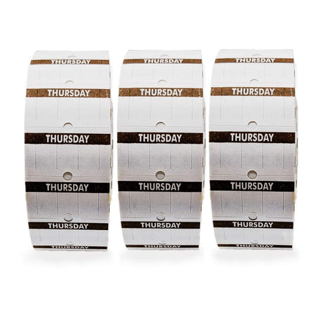 Perco 1 Line Day of The Week Labels - 3 Rolls, Blank Dating Labels for Perco 1 Line Price & Date Guns (Thursday - 1 Line Labels) - Store Supplies