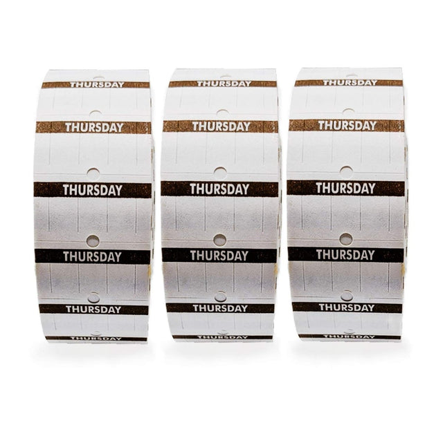 Perco 1 Line Day of The Week Labels - 3 Rolls, Blank Dating Labels for Perco 1 Line Price & Date Guns (Thursday - 1 Line Labels) - Store Supplies