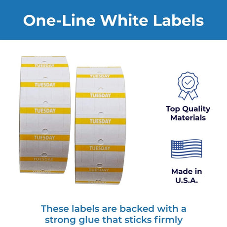 Perco 1 Line Day of The Week Labels - 3 Rolls, Blank Dating Labels for Perco 1 Line Price & Date Guns (Tuesday - 3 Rolls, 1 Line Labels) - Store Supplies