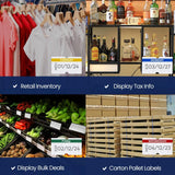 Perco 1 Line Day of The Week Labels - 7 Rolls, Blank Dating Labels for Perco 1 Line Price & Date Guns (Full Week - 1 Sleeve, 1 Line Labels) - Store Supplies
