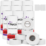 Perco 1 Line Freezer Adhesive Price Labels For Perco Lite, X, Plus and Pro 1 Line - Case of 10 Sleeves / 80 Rolls / 80000 Blank Pricing and Date Labels