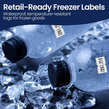 Perco 1 Line Freezer Adhesive Price Labels For Perco Lite, X, Plus and Pro 1 Line - Case of 10 Sleeves / 80 Rolls / 80000 Blank Pricing and Date Labels