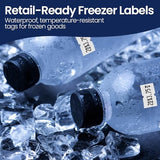 Perco 1 Line Freezer Adhesive Price Labels For Perco Lite, X, Plus and Pro 1 Line - 1 Sleeve / 8 Rolls / 8000 Blank Pricing and Date Labels