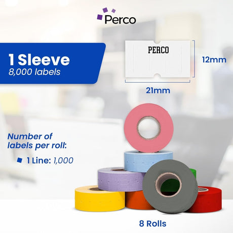 Perco 1 Line Labels - Store Supplies