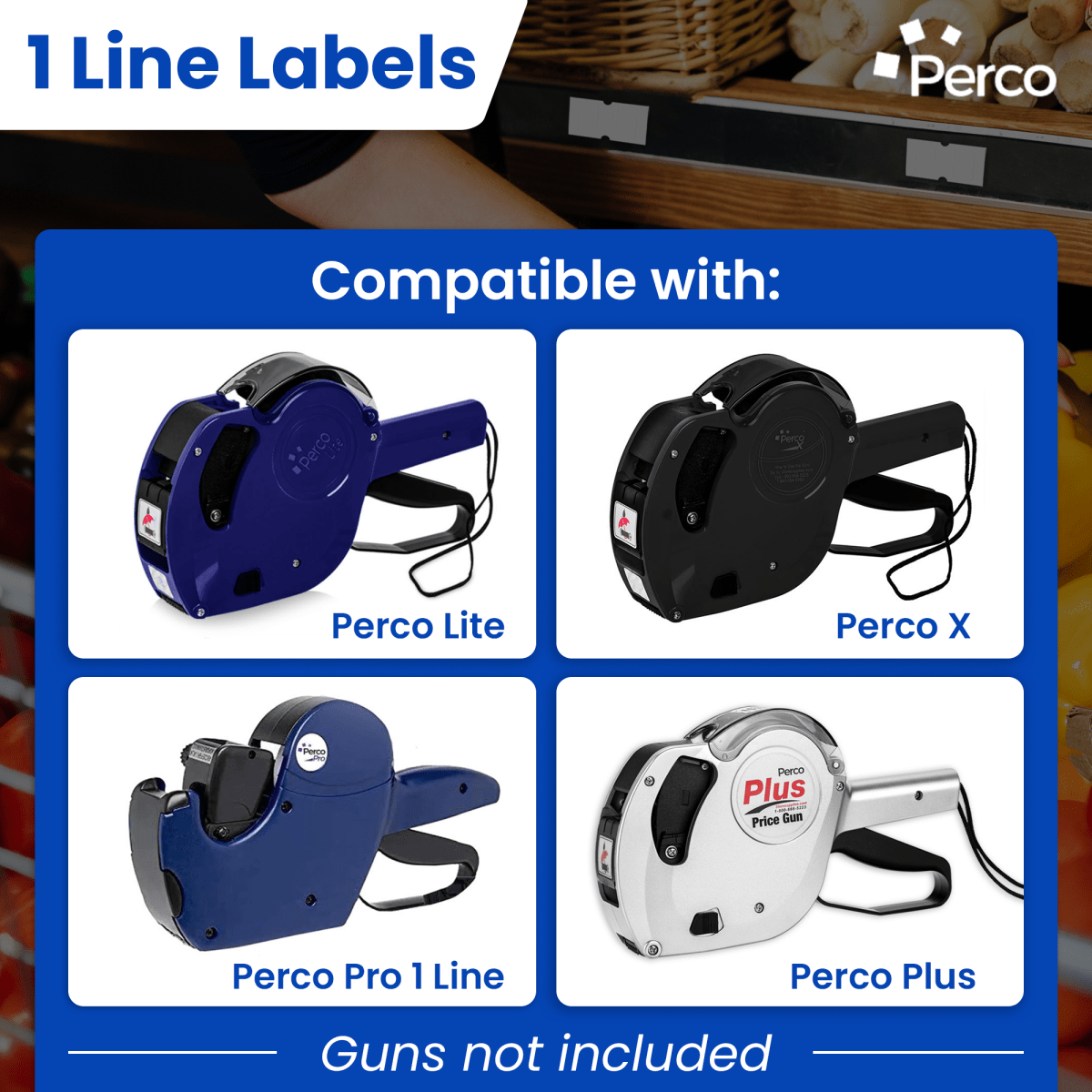 Perco 1 Line Labels - Store Supplies