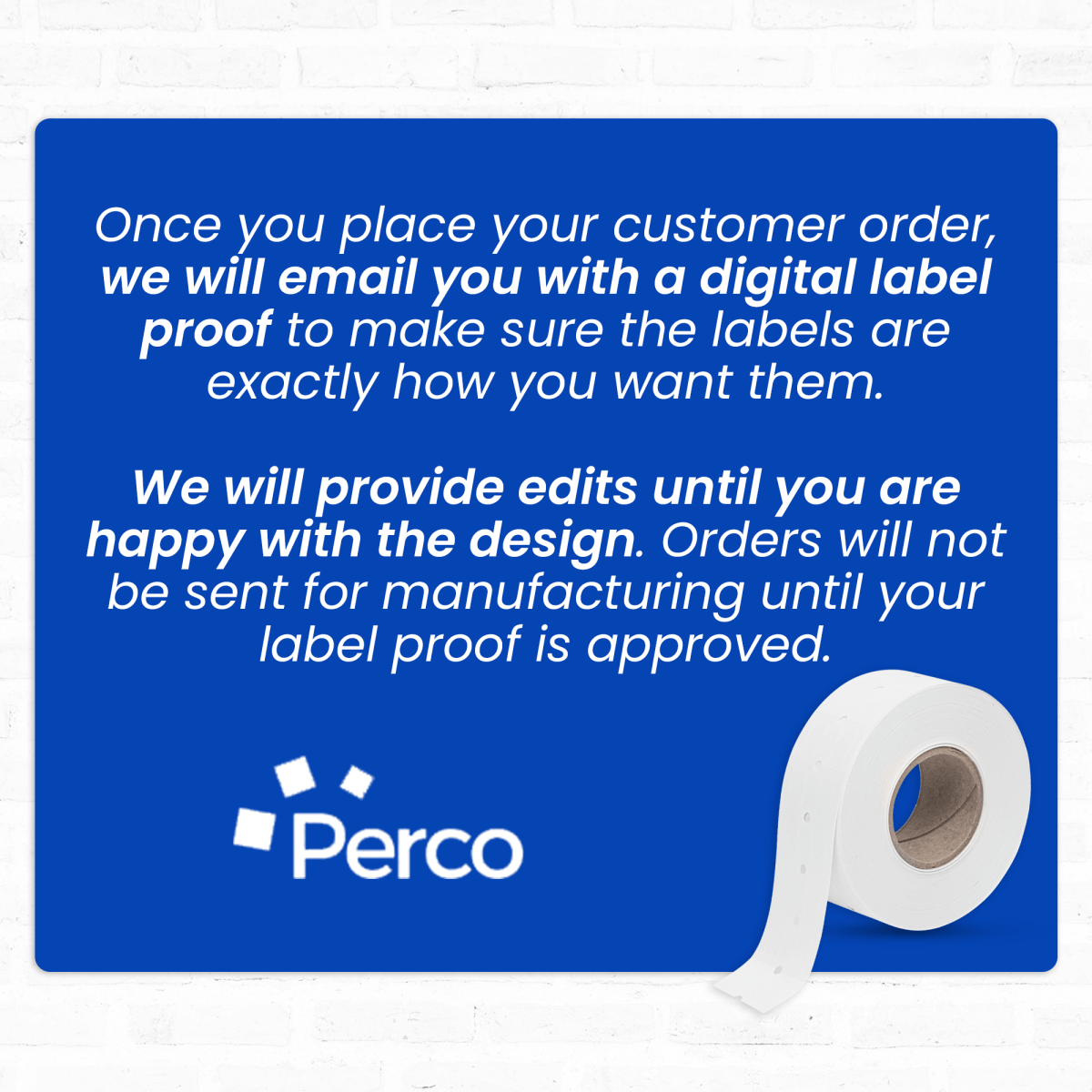 Perco 1 Line Labels - Store Supplies