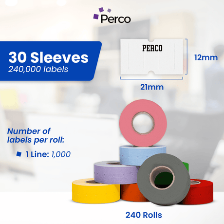Perco 1 Line Labels - Store Supplies