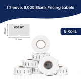 Perco 1 Line Labels - Date Labels - USE BY 1 Sleeve / 8 Rolls / 8000 Blank Date Labels