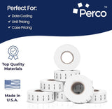 Perco 1 Line Labels - Date Labels - SELL BY Case of 10 Sleeves / 80 Rolls / 80000 Blank Date Labels