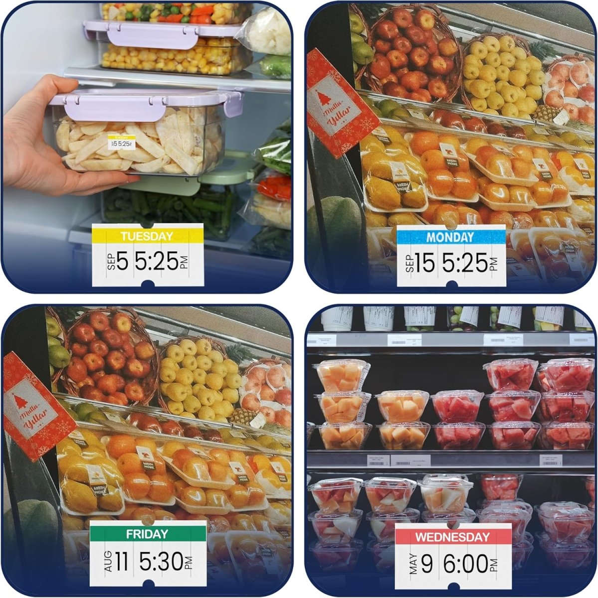 Perco 1 Line Labels - Date Labels - Compatible with compatible_with_product_page | Color: Day of the Week | Quantity: 1 Sleeve | Adhesive: global.AdhesiveType | SKU: PL-1LN-7-WEEK-U | - shop_