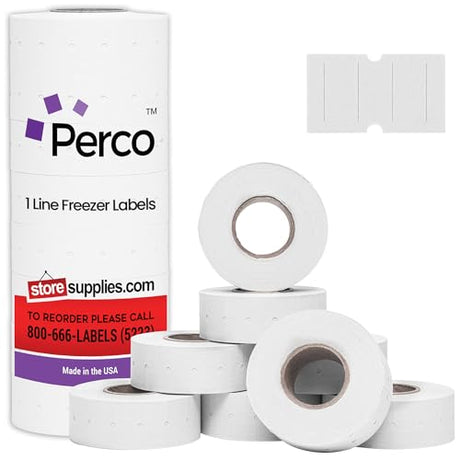 Perco 1 Line Labels - Freezer Adhesive - Store Supplies