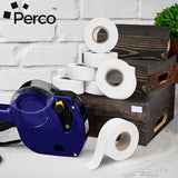 Perco 1 - Line Removable Adhesive - Blank Price and Date Gun Labels for Perco Lite, X, Plus and Pro 1 Line - 1 Sleeve / 8 Rolls / 8000 Blank Pricing Labels