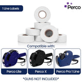 Perco 1 Line Removable Adhesive White Labels - Store Supplies